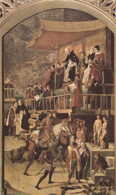 BERRUGUETE, Pedro Court of Inquisition chaired by St Dominic (mk08)